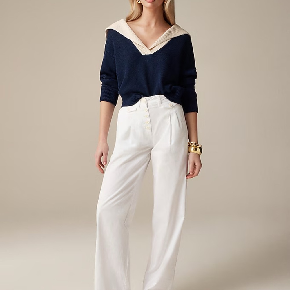 NWT 10 Tall JCrew Pleated button-front pant in chino